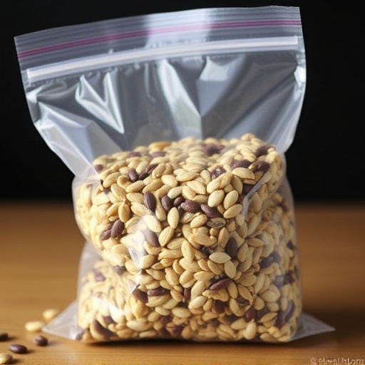 Mixed seed blend in clear plastic bag