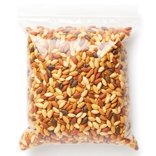 Mixed seed blend in clear plastic bag