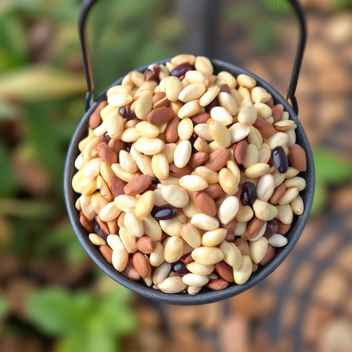 Mixed seeds without husks in feeder