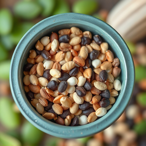 Mixed seeds without husks in feeder