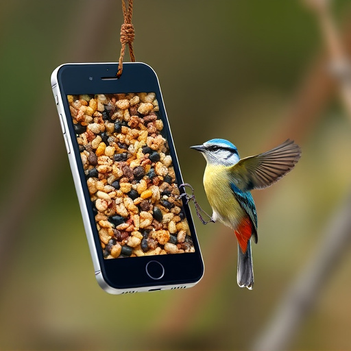 Mobile phone browsing bird seed deals