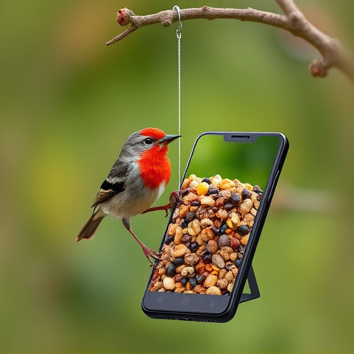 Mobile phone browsing bird seed deals