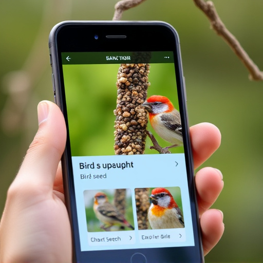 Mobile phone browsing bird seed deals
