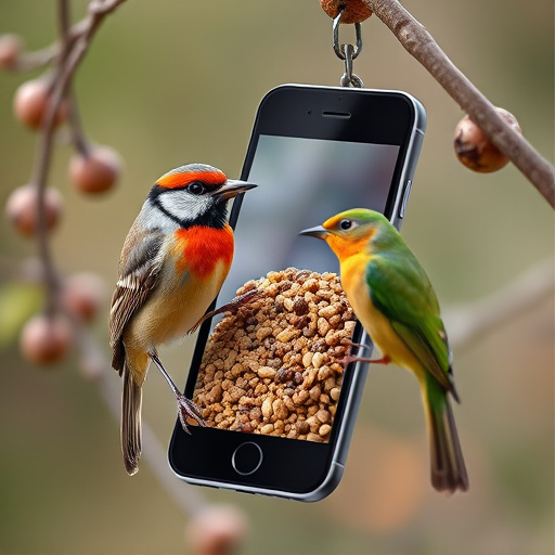 Mobile phone browsing bird seed deals