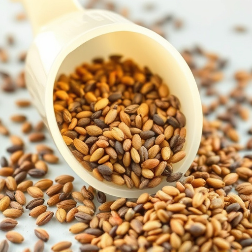 Niger seed in a plastic scoop
