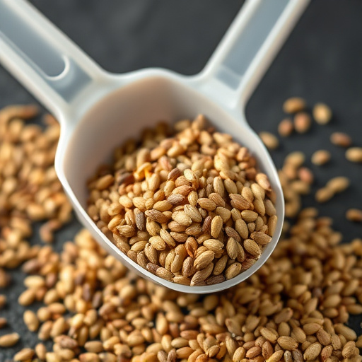 Niger seed in a plastic scoop