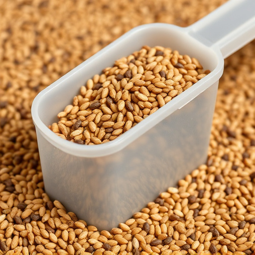 Niger seed in a plastic scoop