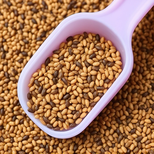 Niger seed in a plastic scoop