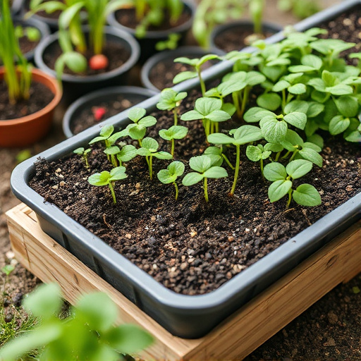No-grow seed mix on garden tray