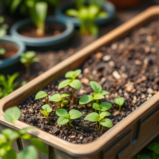 No-grow seed mix on garden tray