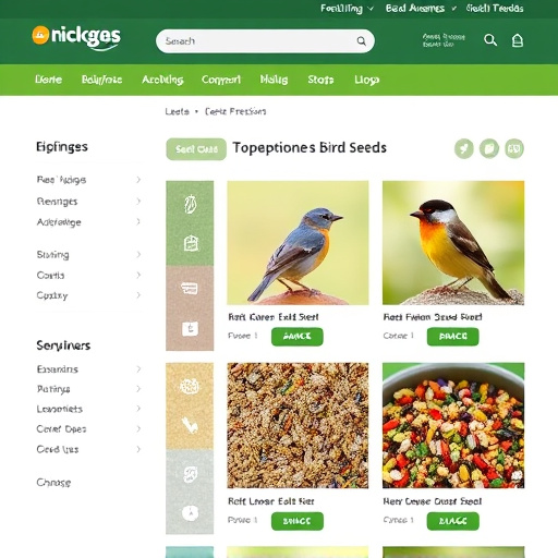 Online store page showing bird seed options