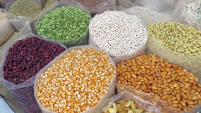 Open bag filled with bird seed mix