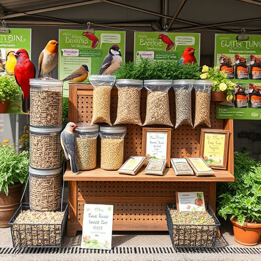 Outdoor display of bird seed deals