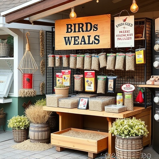 Outdoor display of bird seed deals