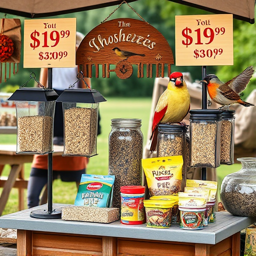 Outdoor display of bird seed deals