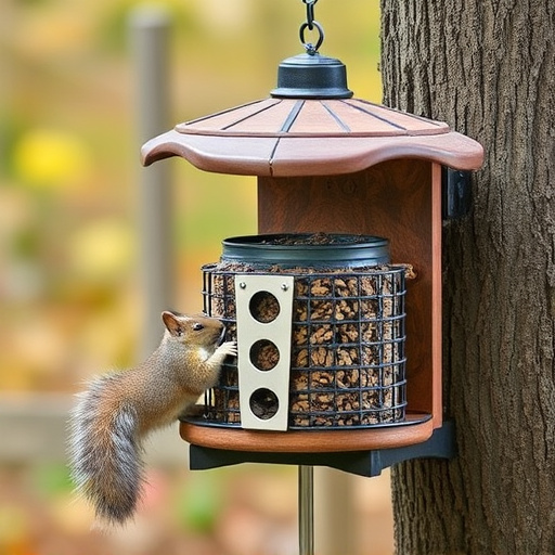 Outdoor feeder preventing squirrel access