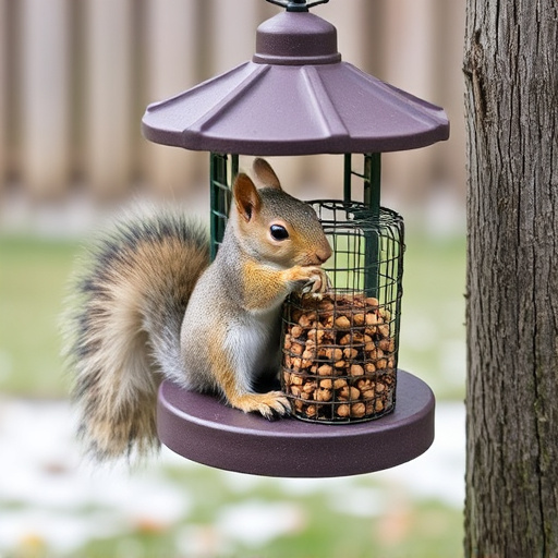 Outdoor feeder preventing squirrel access