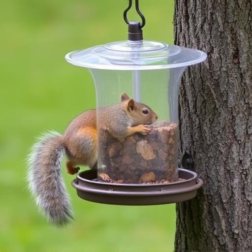 Outdoor feeder preventing squirrel access