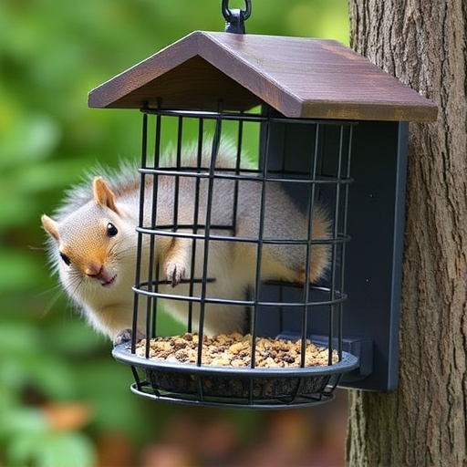 Outdoor feeder preventing squirrel access