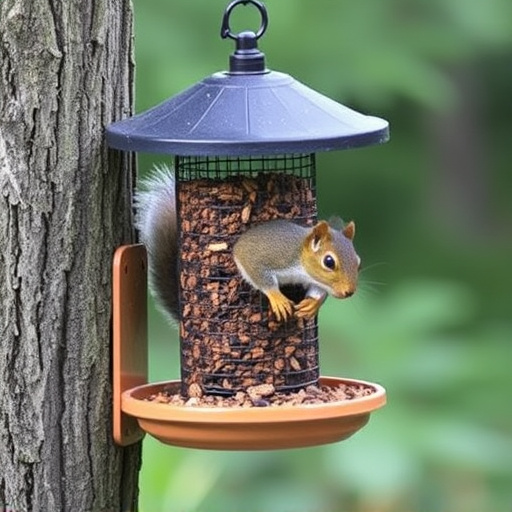 Outdoor feeder preventing squirrel access