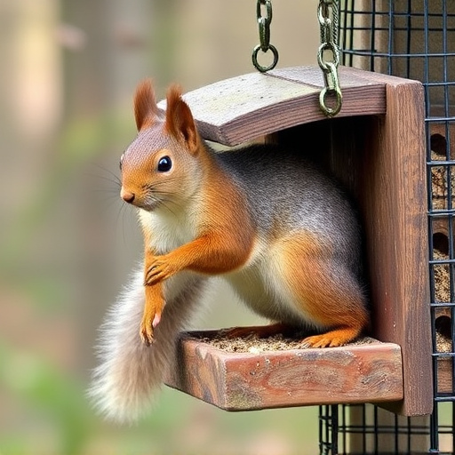 Outdoor feeder preventing squirrel access