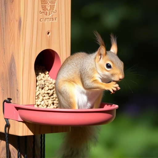 Outdoor feeder preventing squirrel access