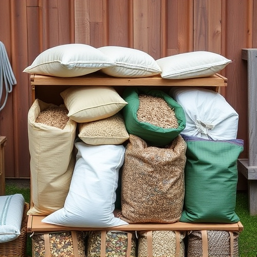 Outdoor storage of bird seed bags