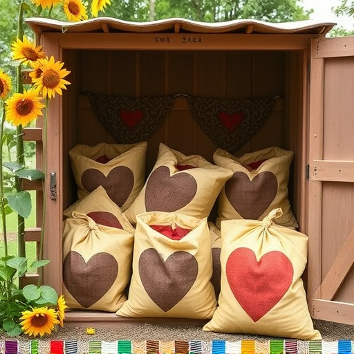 Outdoor storage of sunflower heart sacks