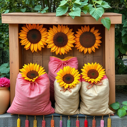 Outdoor storage of sunflower heart sacks