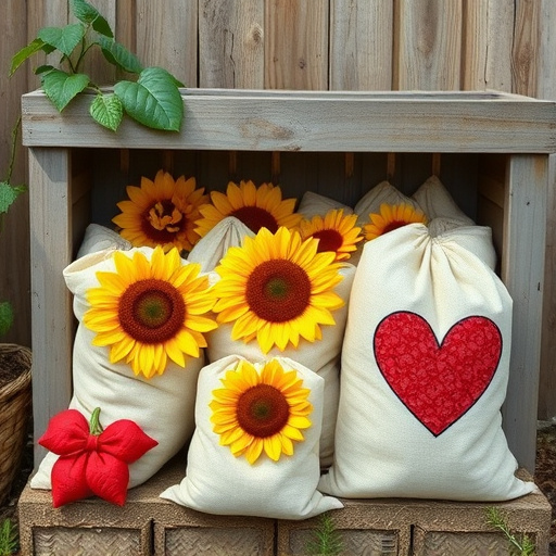 Outdoor storage of sunflower heart sacks