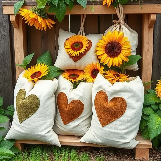 Outdoor storage of sunflower heart sacks