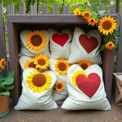 Outdoor storage of sunflower heart sacks