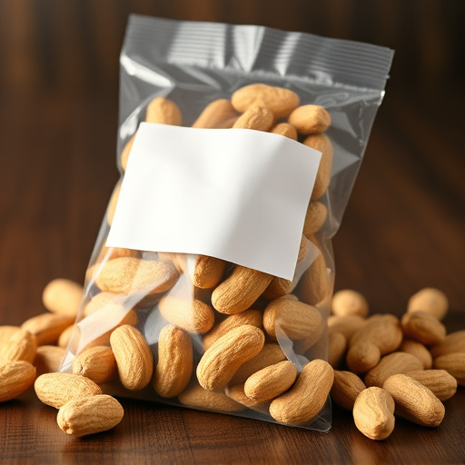 Packaged peanuts with clear label