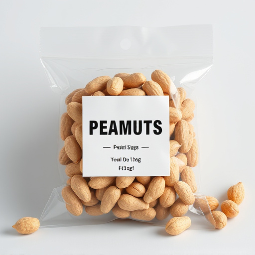 Packaged peanuts with clear label
