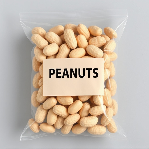 Packaged peanuts with clear label