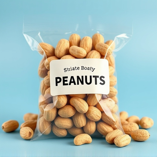 Packaged peanuts with clear label