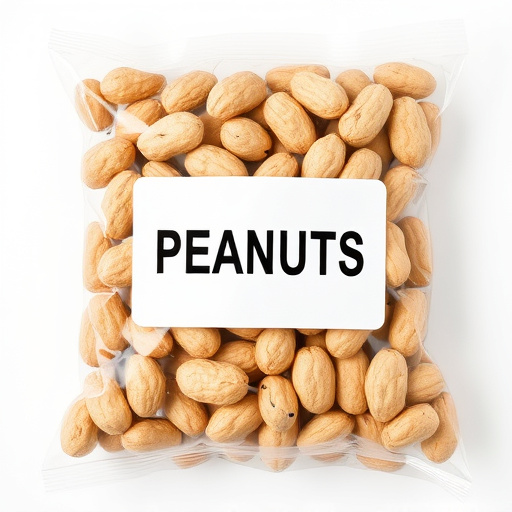 Packaged peanuts with clear label