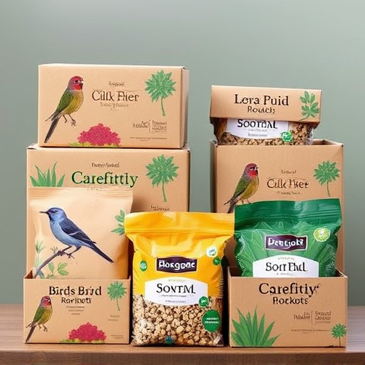 Packed boxes of bird food subscription