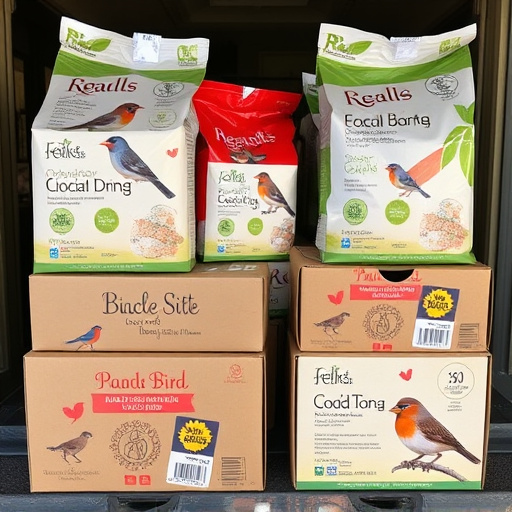 Packed boxes of bird food subscription