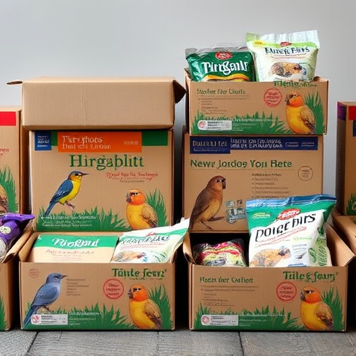 Packed boxes of bird food subscription