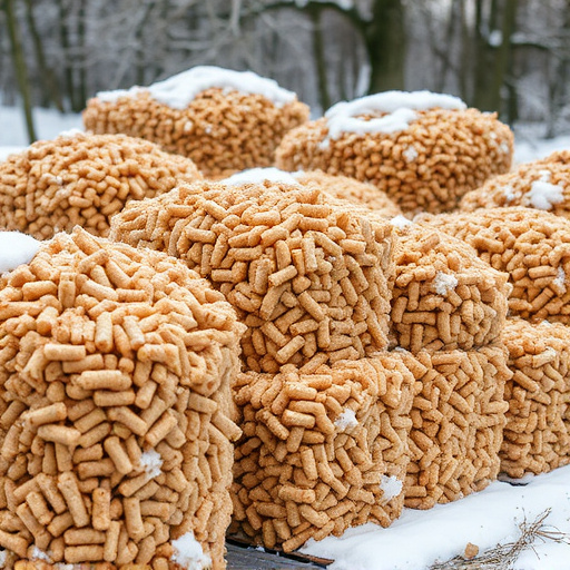 Piles of suet pellets for winter