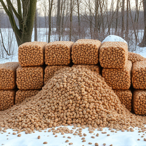 Piles of suet pellets for winter