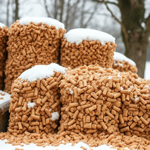Piles of suet pellets for winter