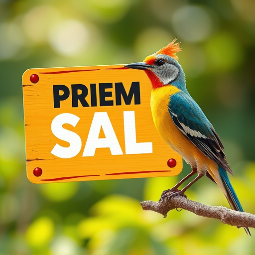 Promotional sale sign on bird food