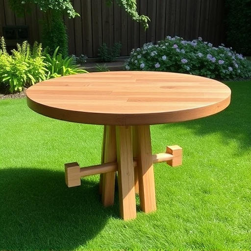 Round hanging table with suet blocks