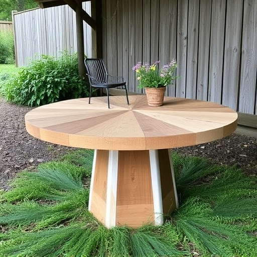 Round hanging table with suet blocks