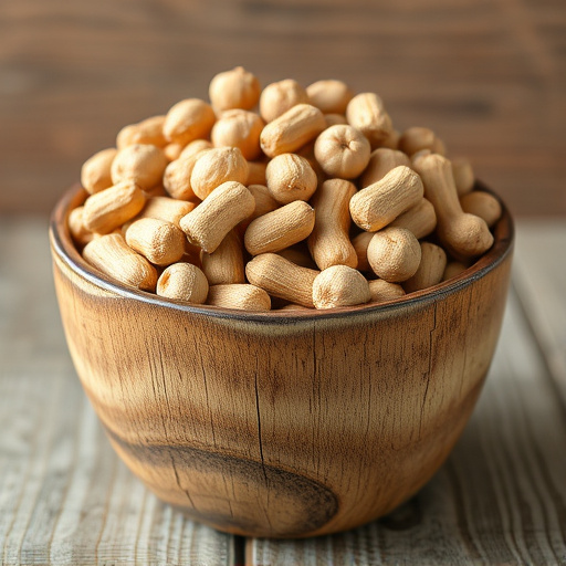 Rustic container filled with bird peanuts