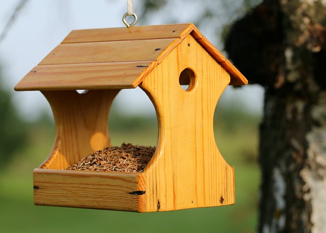 Rustic ground feeder with weatherproof top