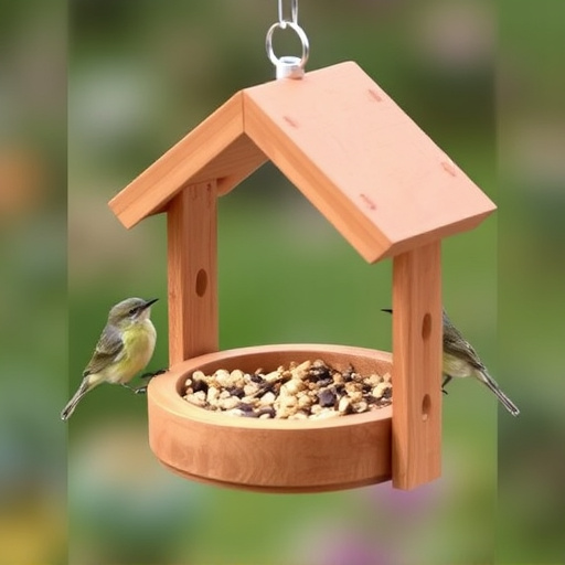 Small bird feeding platform with seed tray