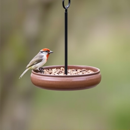 Small bird feeding platform with seed tray